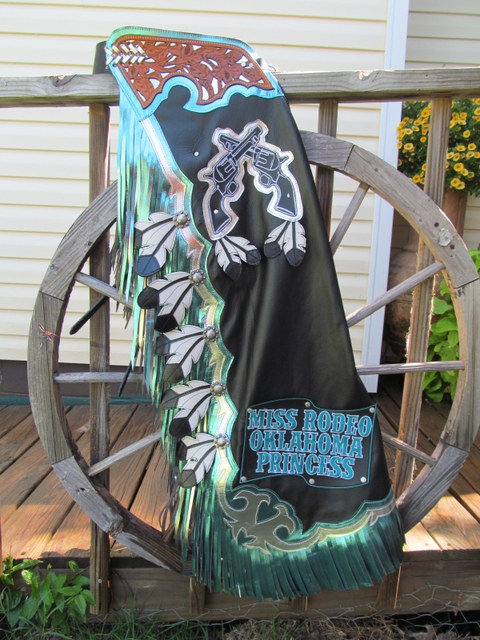 Bull Riding Chaps, Rodeo Chaps,Feather Design Featherest