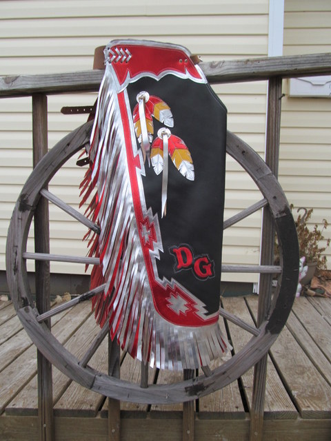 Bull Riding Chaps, Rodeo Chaps,Feather Design Chaps