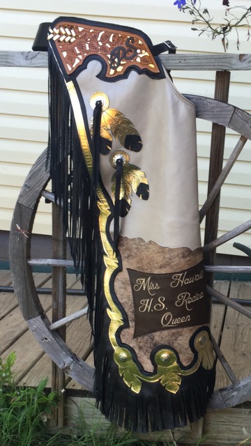 Hawaii HS Chaps, Rodeo Queen Chaps, Feather Design Chaps